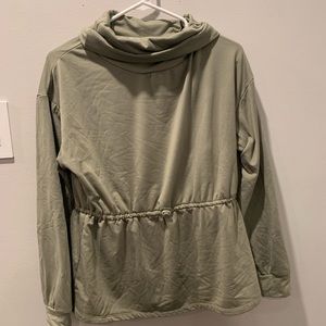 Cowl neck green sweater
